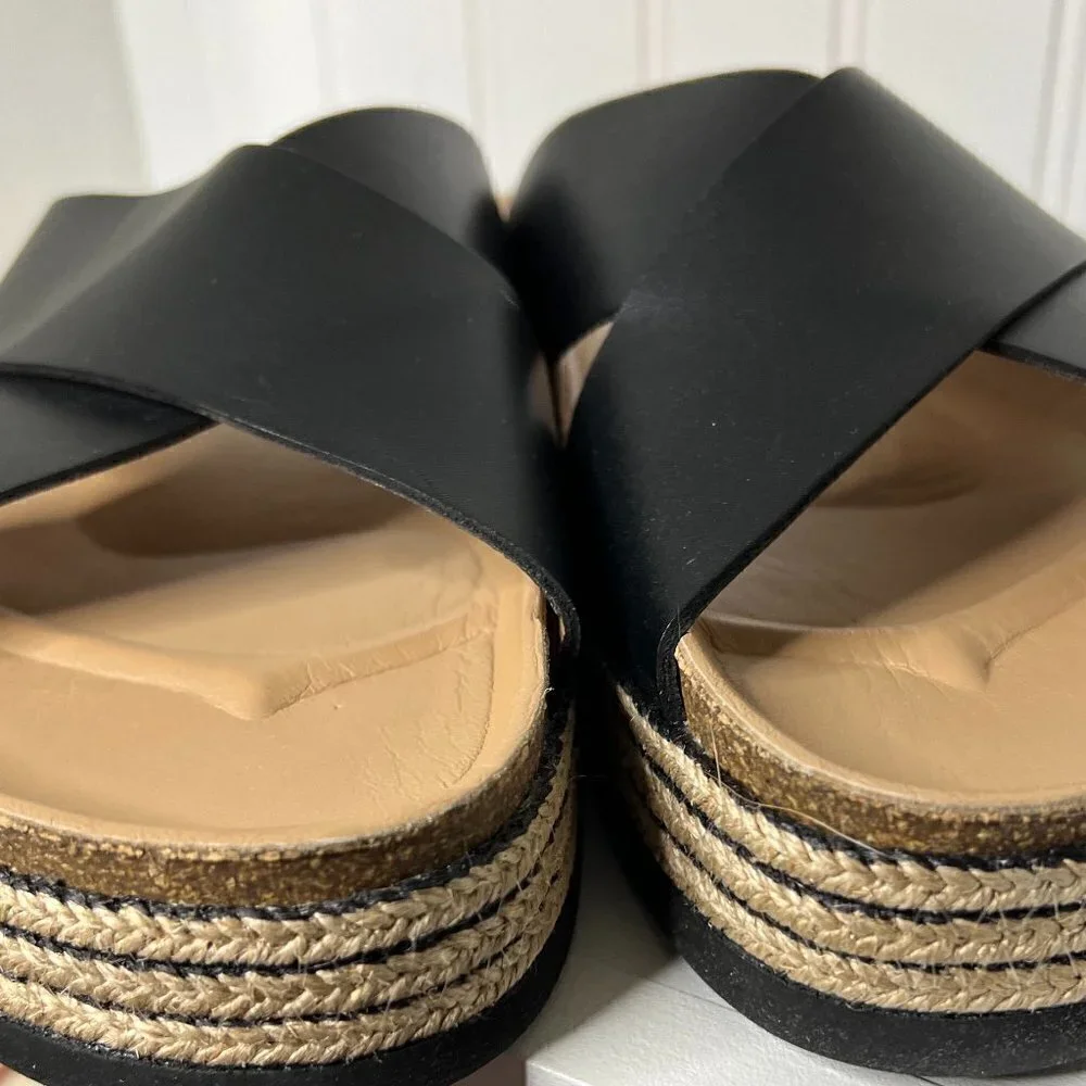 Aquatalia Women's Ariana Platform Sandals in Black Size 10